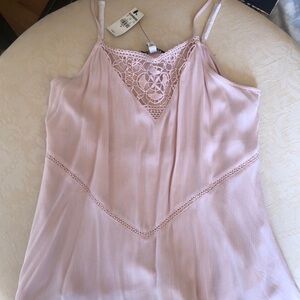 NWT Express Pink Lace Trim Cami Top